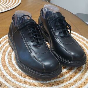 BASS Messanger Black Leather Lace-up Casual Shoes, Nwot 7.5